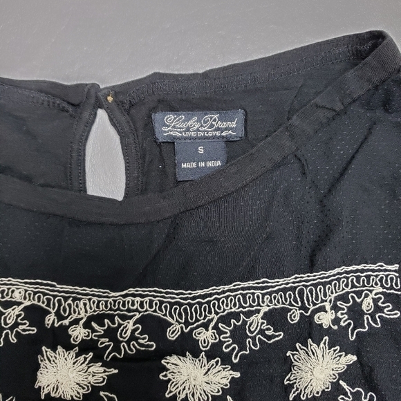 Lucky brand cute black top size small - Picture 7 of 12